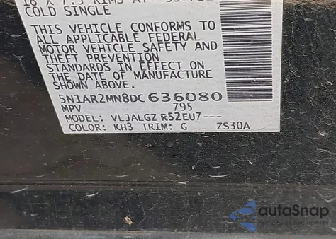 2013 Nissan Pathfinder Sl from USA, damaged, VIN 5N1AR2MN8DC636080